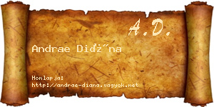 Andrae Diána névjegykártya